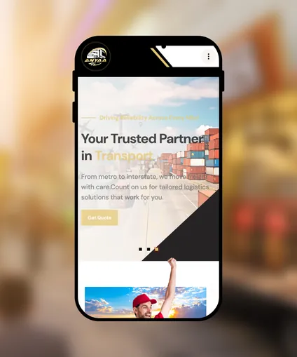 Anyaa Transport website on a mobile phone